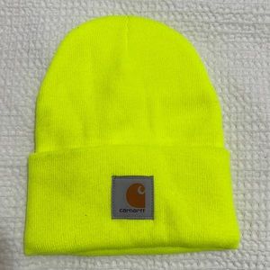 Neon yellow Carhartt winter hat/beanie